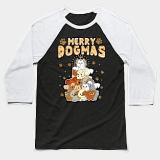 Merry Dogmas Ugly Sweater Baseball T-Shirt